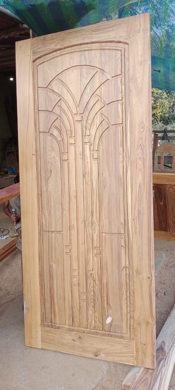 Hand Crafted Solid Indian Teak Wood Beautiful Main Door #25