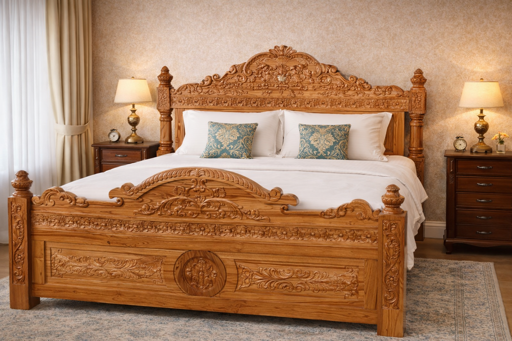 Sagwan Wood Handcrafted Bed (Box Bed) B1
