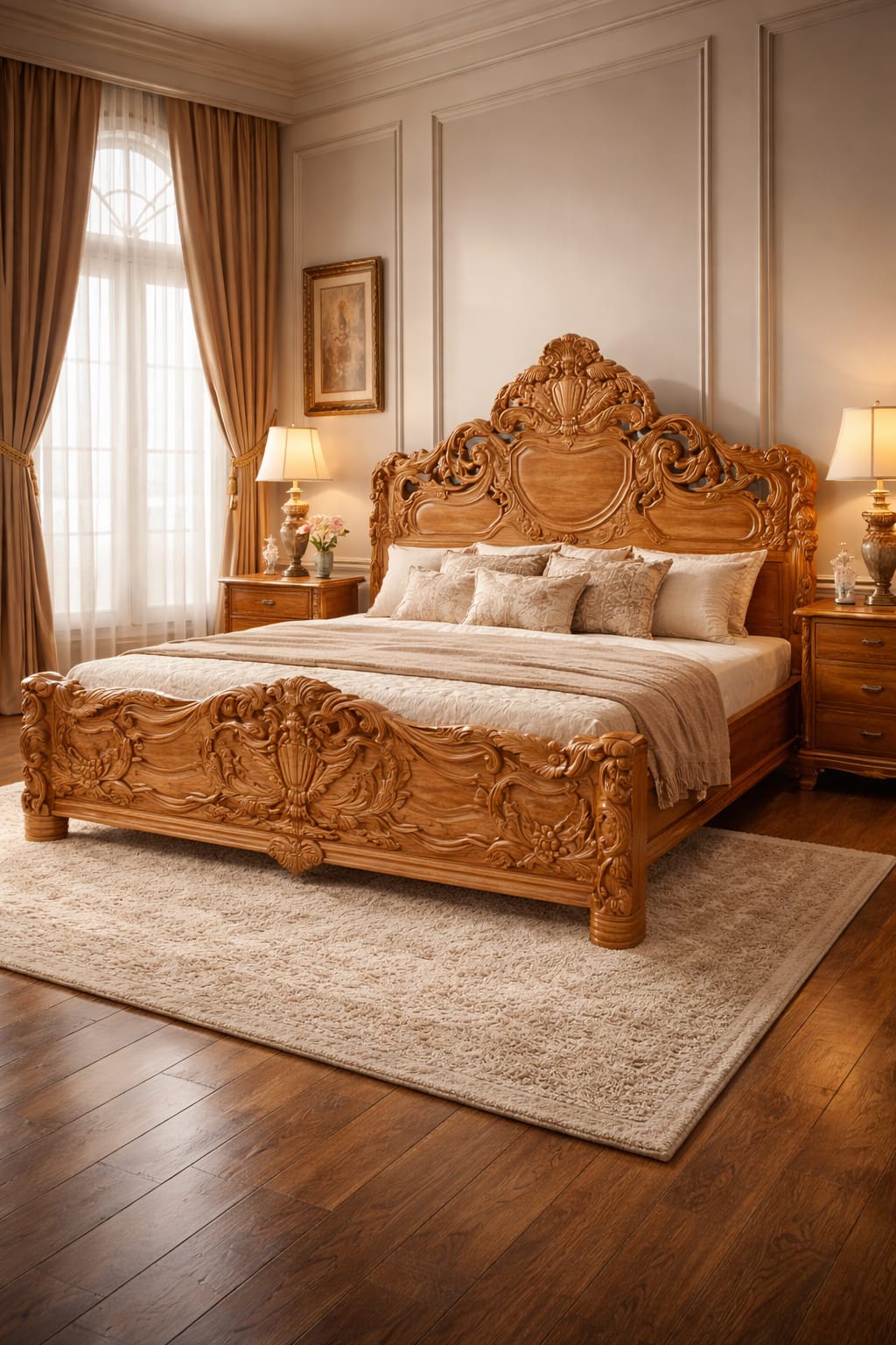 Teak Wood (Sagwan Wood) Premium Bed (Box Bed) B3