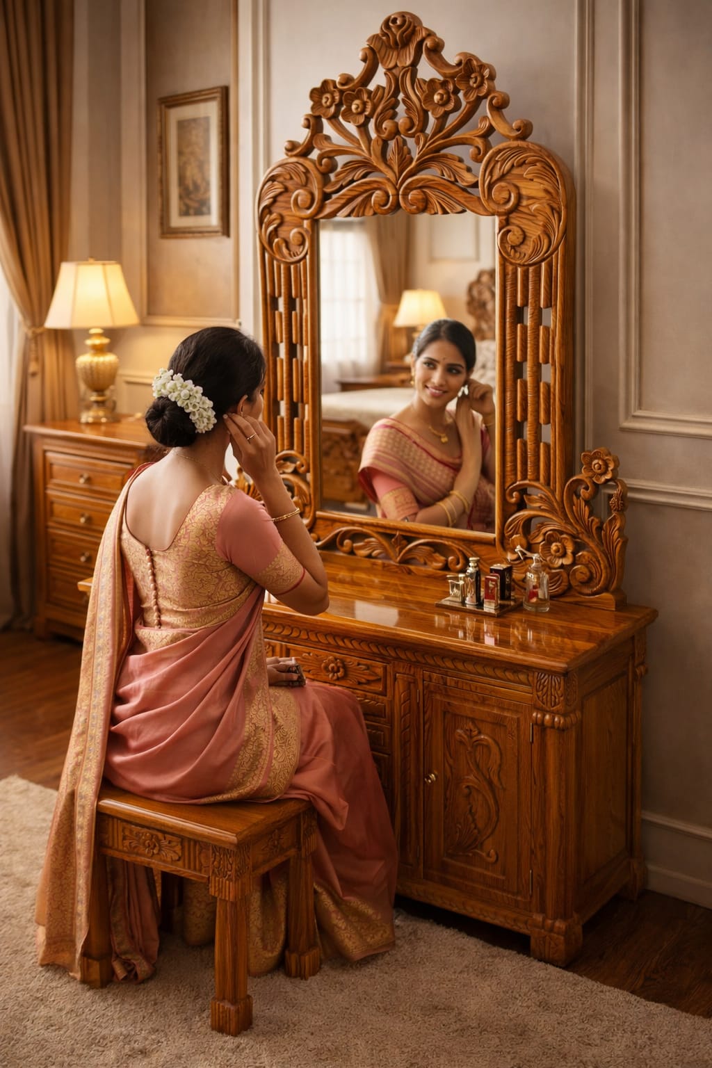 Dressing Table Teak Wood (3.5fit Width x 5.5fit Length) D3