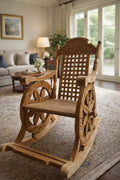 Luxury Handcrafted Wooden Rocking Chair With Cusion C3