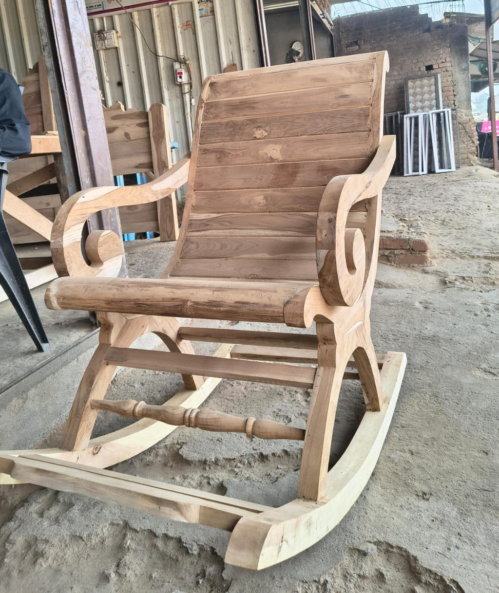 Luxury Handcrafted Wooden Rocking Chair. C1