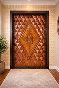 Luxury Geometric Indain Teak Wood Main Door #D32