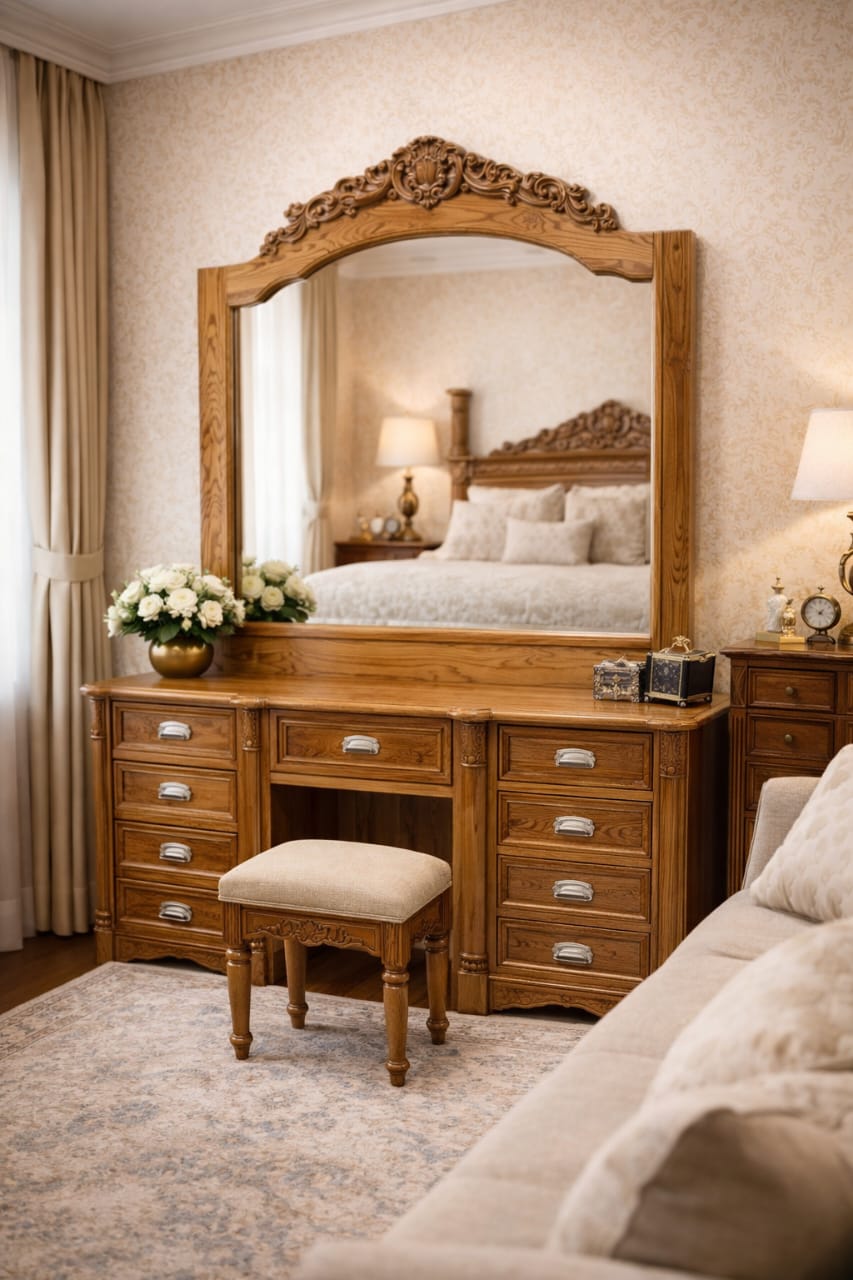 Dressing table Teak Wood (4.25fit Width x 5.5fit Length) D2