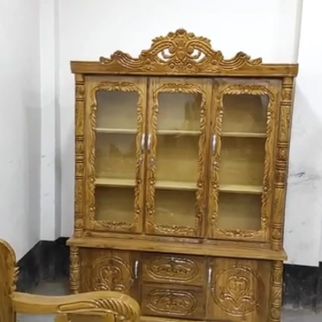 Luxurious Show Case Teak Wood (Sagwan Wood) Without Glass SC5