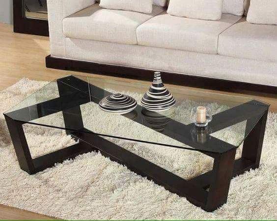 Sagwan wood Tea Table With Glass T4