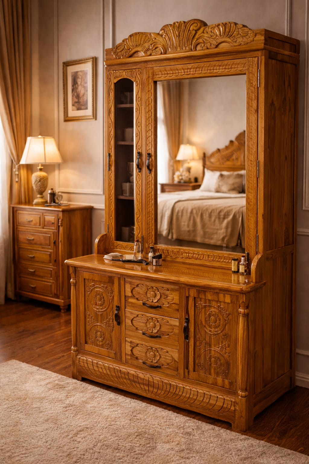 Dressing Table Teak Wood (3.5x5.5) D1 – KINWAT TEAK WOOD