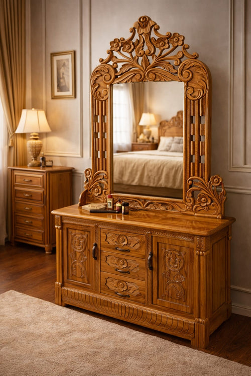 Dressing Table Teak Wood (3.5fit Width x 5.5fit Length) D3