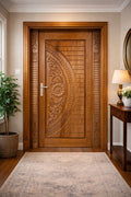 Solid Indian Teak Wood Main Door – Premium, Standard & Economy Sizes Available #D35