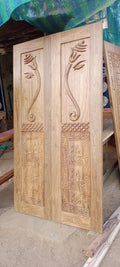 Hand Crafted Solid Indian Teak Wood Beautiful Main Door #D23