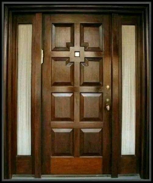 Hand Crafted Solid Indian Teak Wood Beautiful Main Door #D9