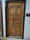 Hand Crafted Solid Indian Teak Wood Beautiful Main Door #D8