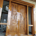 Hand Crafted Solid Indian Teak Wood Beautiful Main Door #D2