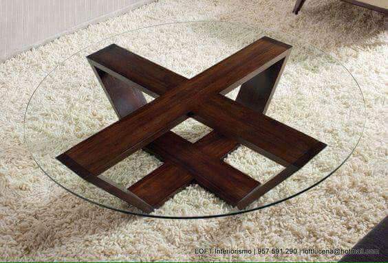 Tea Table Teak Wood (Sagwan Wood) With Glass T2
